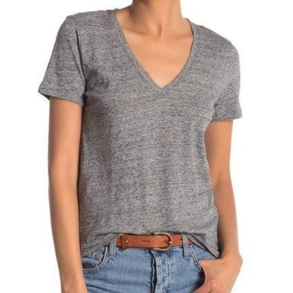 Madewell Tops - Madewell | grey v-neck short sleeve t-shirt | S
